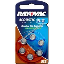 Rayovac Acoustic Special hallkszlk elem tpus DA312 6db/csom.