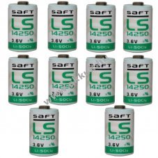 10db Saft lithium elem  LS14250 1/2AA 3,6Volt
