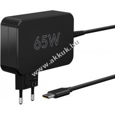 65W USB-C, Power Delivery tlt, Fekete, 1.8m