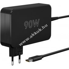 90W USB-C Power Delyvery tlt, fekete 1.8m