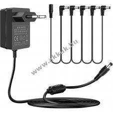 Hlzati tpegysg 9V, 1.5A, 5.5mm x 2.1mm, 5s elosztfej - A kszlet erejig!