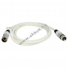 DMX k�bel reflektorokhoz, sz�npadi vil�g�t�shoz - XLR apa - XLR anya, 3pines , 200 cm, feh�r