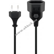 Hlzati hosszabbt kbel Europlug, 2m, fekete