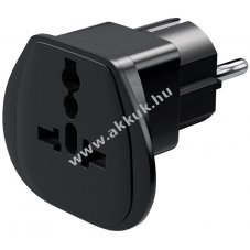 Goobay vilgutaz hlzati adapter CEE 7/7 UK/Nagy-Brittania, Svjc, Olaszorszg, USA fekete