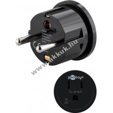 Goobay hlzati adpter USA/Japn -> EU, fekete - Kirusts!