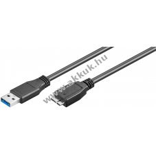 USB 3.0 kbel A tipus csatlakoz > Micro B tpus csatlakozval, 1m - Kirusts!