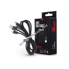 MAXLIFE 3 az 1-ben USB tlt- s adatkbel 1m VEZETKKEL - A kszlet erejig!