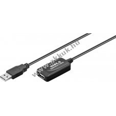 Aktv USB 2.0 hosszabbt kbel, fekete, 10m