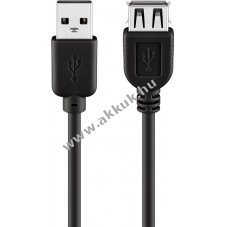 USB 2.0 hosszabt kbel, fekete, 30cm