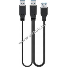 USB 3.0 Dual Power SuperSpeed hosszabbt kbel 2db A csatlakoz > A csatlakoz anya alzat