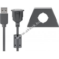 USB 2.0 hosszabbtkbel rgzt konzollal, fekete sznben - A kszlet erejig!