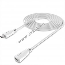 USB-C hosszabb�t� k�bel, 6m, feh�r - A k�szlet erej�ig!
