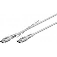 USB-C kbel, szvetborts, fm csatlakozval 3m, 60W, fehr