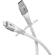 USB-C - Lightning kbel szvet bortssal 3m, fehr - A kszlet erejig!