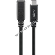USB-C 3.2 hosszabt kbel, 1m , fekete - A kszlet erejig!