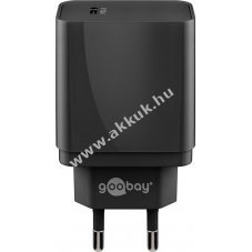 Hlzati USB-C gyorstlt, 25W, fekete, PD power delivery - Kirusts! - A kszlet erejig!