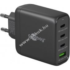 Hlzati gyorstlt USB-C power delivery, 68W, fekete