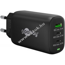 65W hlzati USB-C gyorstlt tbbportos Power Delivery, fekete - A kszlet erejig!