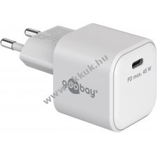 USB-C Power Delivery GaN nano gyorstlt (45W), fehr - A kszlet erejig!