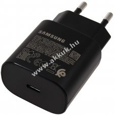Eredeti Samsung tltfej, gyorstlt 25W EP-TA800, fekete, Samsung Galaxy A80
