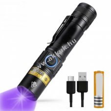 Zseblmpa Infinio SLIM UV-38 LED 5W UV+18650 Li-Ion akku 2Ah