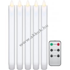 5db fehr LED-es valdi viasz gyertyard, tvirnytval egytt