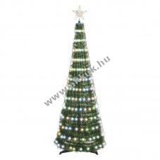 LED karcsonyfa fnyfzrrel s csillaggal, 1,8 m, beltri, idzts