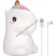 LED jszakai fny, unikornis, meleg fehr, 7 sznben vilgt