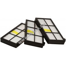 Hepa allergia-, szr filter-szett, 3 Filter, kompatibilis iRobot Roomba 800, 860, 866