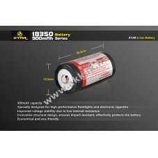 Xtar akkucella Li-Ion t�pus 16340 (zsebl�mp�hoz)
