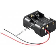 Elemtart 6db Mignon/AA ceruza elemhez, akkuhoz kbeles csatlakozval - Kirusts!