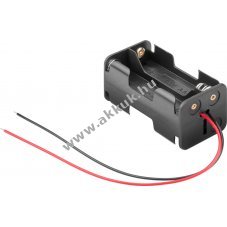 Elemtart 4db AA (Mignon) elemhez, akkuhoz kbeles csatlakozval