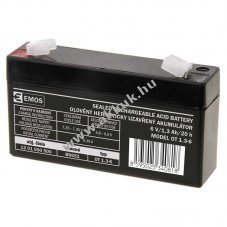 Helyettest lom akku Diamec tpus: DM6-1.1 6V 1,3Ah EMOS helyettesti: 6V 1,1Ah