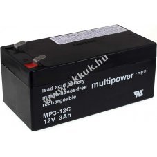 Helyettest lom akku Diamec tpus: DM12-3 12V 3Ah Multipower ciklusll, ciklikus