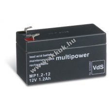 �lom akku 12V 1,2Ah Multipower t�pus MP1,2-12 - VDS-min�s�t�ssel (helyettes�ti: 12V 1,3Ah)
