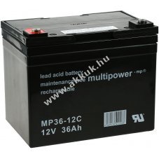 �lom akku 12V 36Ah Multipower t�pus MP36-12C ciklus�ll�, ciklikus