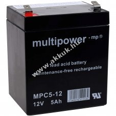 lom akku 12V 5Ah Multipower tpus MP5-12C ciklusll, ciklikus