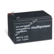 lom akku 12V 12Ah (Multipower) tpus MP12-12C ciklusll, ciklikus