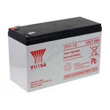 lom akku 12V 7Ah YUASA tpus NP7-12 VDS-minstssel (csatlakoz: F1) helyettesti: 12V 7,2Ah