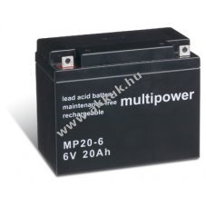 Ólom akku 6V 20Ah (Multipower) típus MP20-6