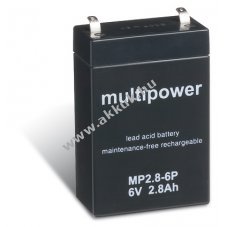 Ólom akku 6V 2,8Ah (Multipower) típus MP2,8-6P