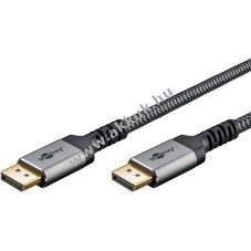 DisplayPort kbel 1.4 1m szvetbortsos, szrke