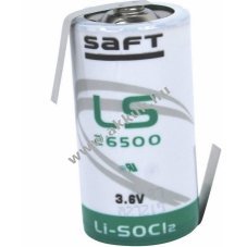 SAFT lithium elem tpus LS26500, 3.6V, Z-fles, Li-SOCl2