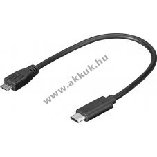 Goobay USB kbel 2.0 (micro USB) B  -> USB-C 3.1 csatlakoz - 20cm