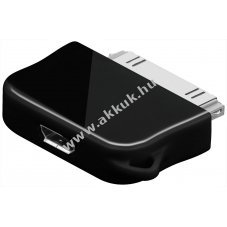 USB-adapter Micro-USB -> iPhone iPod, iPhone, vagy iPad fekete (nem Apple Lightning csatlakoz)