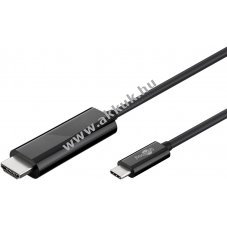 USB-C - HDMI adapterkbel, fekete, 1.8m - Kirusts! - A kszlet erejig!