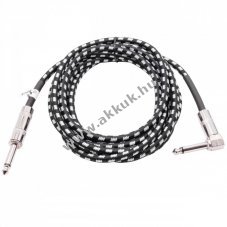 Gitr kbel / audio jack kbel 6.3mm fonott, 3m, 90 fokos vggel