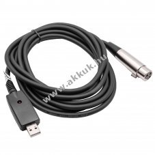 Adapterkbel/ audiokbel USB 2.0 - XLR 3-plus csatlakoz - Kirusts! - A kszlet erejig!