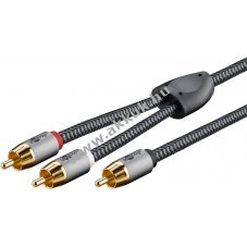 RCA Y-kbel 2m szvet bortssal, szrke