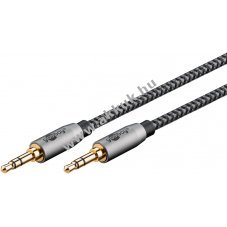 3.5mm Stereo Jack k�bel, 0,5m sz�vet bor�t�sos, sz�rke